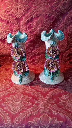 Paire vases barbotines en - de,
