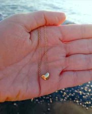 COLLANA CUORE D'ORO MINIMALISTA, REGALO PER DONNA COLLANA PICCOLO CUORE D'ORO