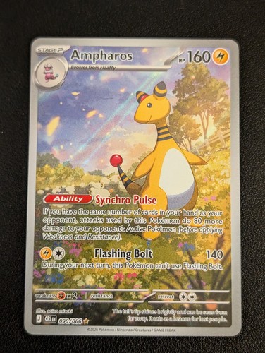 Ampharos 090 086 - ampharos, illustrazione
