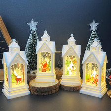 4 Pezzi Lanterne Natalizie a LED, Candela Natalizia Lanterna Da Esterno Interni,