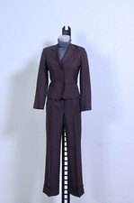 Tailleur donna vintage Calvin Klein marrone taglia 42 completo giacca pantalone