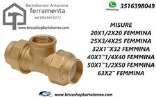 RACCORDO A T OTTONE FILETTATA