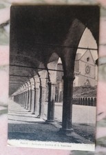 ASSISI - PORTICATO E BASILICA SAN FRANCESCO - 1928 - VIAGGIATA CON BOLLO