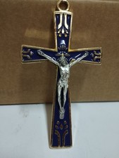 Crocifisso da parete metallo doppio colore - 25 cm.