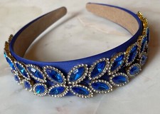 Cerchietto gioiello blu fascia