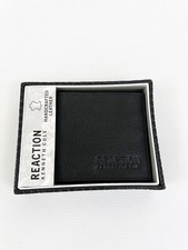 NUOVO PORTAFOGLIO UOMO RESPONSE KENNETH COLE ARTIGIANALE PELLE NERO BI FOLD