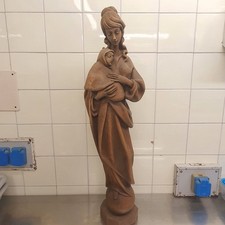 Madonna con bambino scolpita a mano in legno.Antica Arte Val Gardena