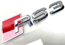 AUDI RS3 8Y / EMBLEMA BADGE SCRITTA SEGNO LOGO / posteriore / cromato / portellone