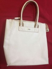 Carpisa - borsa bianca con rifiniture rosse - chiusura con cerniera - con manici