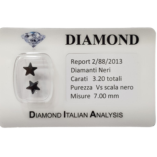 Coppia diamanti neri stella - neri,