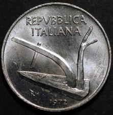 Italia 10 Lire 1972 KM# 93