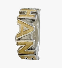 Anello CHANEL logo placcato argento misura JP12 US6 00T timbrato ottime condizioni