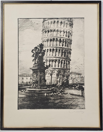 Stampa antica incisione - incisione, pisa