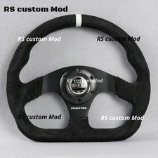 Volante sportivo piatto a raggi ispessiti SPARCO 320mm in pelle scamosciata