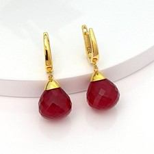 Orecchini Cubic Zirconia Rosso