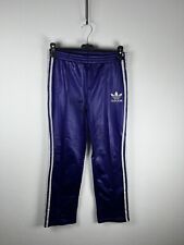 Pantaloni Tuta Lucidi Adidas Viola e Strisce Argentate Taglia XS Donna Sportivi