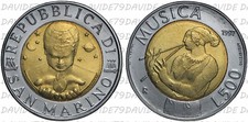 0217] REPUBBLICA DI SAN MARINO - MONETAZIONE MODERNA  - 500 LIRE 1997 MUSICA