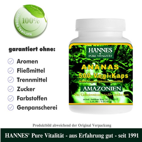 Ananas bromelina 500 - ananas, capsule