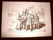 Litografia Teodato testa Pompeo a G. Cesare L'Istoria Romana Bartolomeo Pinelli