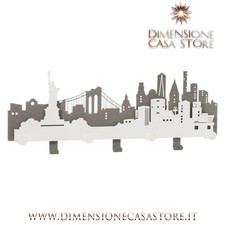 Arti & Mestieri - Appendiabiti da parete della grande mela N.Y.C. Ardesia Bianco