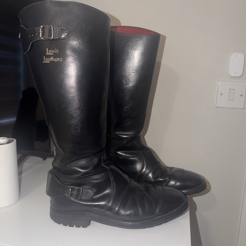 Stivali moto vintage pelle - in,