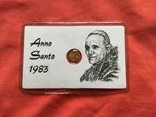 Miniatura oro massiccio MONETA 8K supporto plastica: Anno Santo 1983 Papa Wojtyla speciale