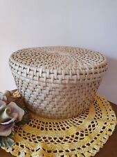 Cestino rotondo in paglia vintage