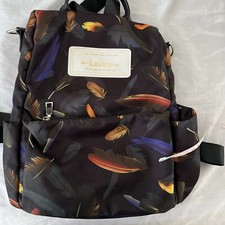 Leviro Zaino Borsa a Mano Piume Viola 13”X 10”
