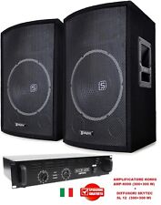 IMPIANTO AUDIO SEMIPROFESSIONALE AMPLI  300+300 WATT - DIFFUSORI 300+300 WATT.