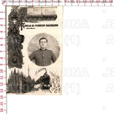 A2112 MILITARE 1930 CONGEDO CON FOTO SOLDATO MILANO FOTO GIANNI CISARI TRENO