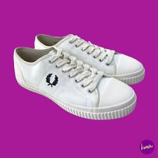 FRED PERRY Sneakers basse unisex, stringate, tela traspirante, bianco, UK 10