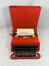 Macchina Da Scrivere Olivetti Valentine Rosso Revissée Pulito + Ruban Nuovo