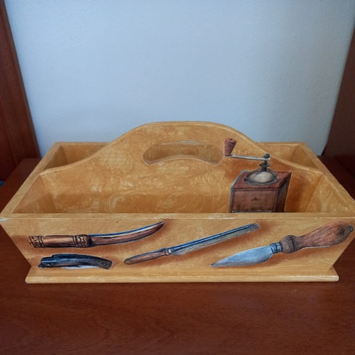 Portaposate legno decorato - legno,