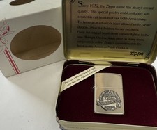 ZIPPO 1932-1992 ACCENDINO 60° ANNIVERSARIO FINITURA NICHEL BIANCO NON ACCESO IN SCATOLA 81A