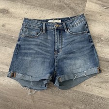 Pantaloncini Stradivarius donna super alti taglia 2 denim mamma jeans lavaggio medio