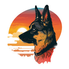 2 adesivi auto cane pastore