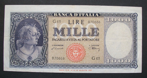 1000 lire ornata perle - lire,