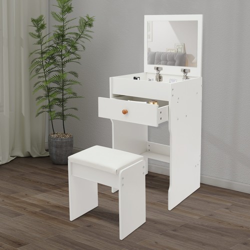 Tavolo vanity bianco - bianco, con