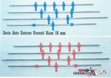 SERIE ASTE ESTERNE USCENTI  DIAM 18 MM PER CALCIO BALILLA ROBERTO SPORT  (RS1398