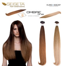 Hair Extensions Ombre SEISETA ciocche cheratina Shatush capelli veri naturali