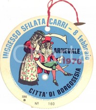 1970 CARNEVALE di BORGOSESIA - Ingresso sfilata carri - Disco cartoncino