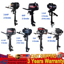 HANGKAI 2/4-Stroke 3.5/3.6/4/6/6.5/7 HP Boat Engine Outboard Motor Water Cooling