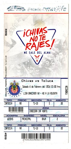 Biglietto mex chivas toluca - biglietto,