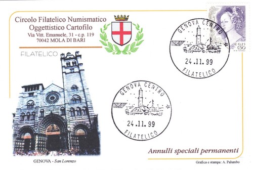 Cartolina genova centro con - ,