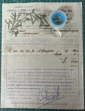 Rara Fattura Premiato Oleificio Emanuele RAMELLA & Figli-Oneglia 1913