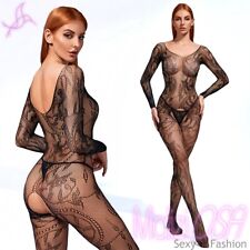 Catsuit Bodystocking Rete Lingerie Sexy Hot Intimo Completo Body Tutina
