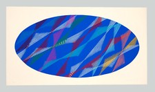 Piero DORAZIO - "Ellisse blu", 1989 - Serigrafia, 102,5 x 185 cm