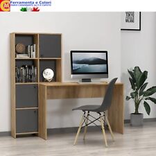 Scrivania Con Libreria Da Ufficio Per Pc Computer Casa Studio 156x55x71 Rovere