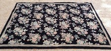 Grande Tappeto Kashmir Fiori Francese Cm 274 X 183 Ricamo A Mano Punto Catenella