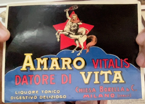 Etichetta liquore amaro - etichetta,